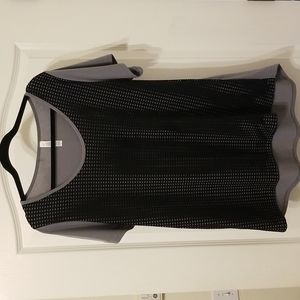 LuLaRoe Olive Green Classic Tee with Black Mesh Front